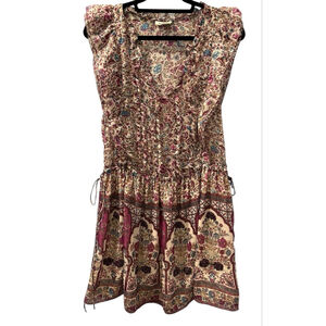 Zadig & Voltaire Rimana Print Mini Dress Women's Size Small Floral Beaded Purple